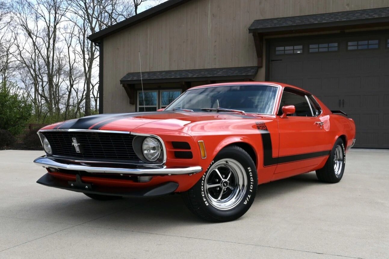 1970 Ford Mustang Boss 302 V8 Calypso Coral – Muscle Vintage Cars